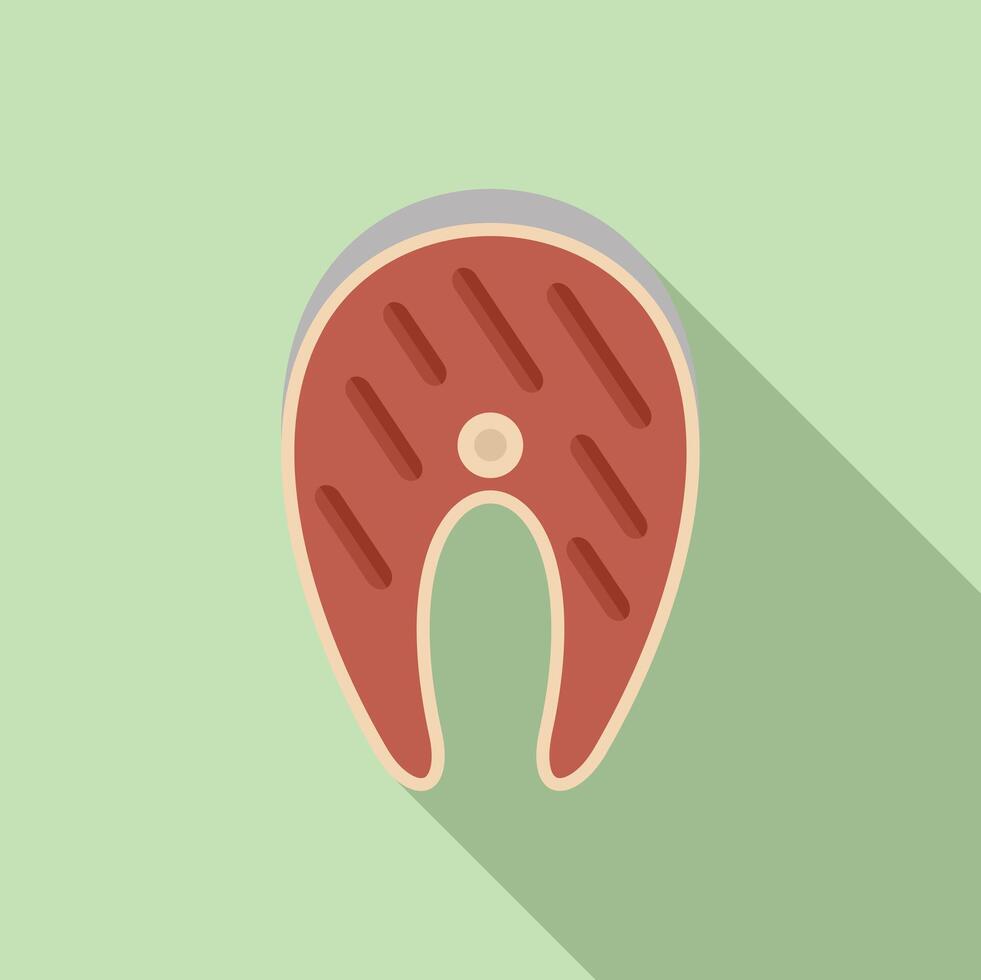 Salmon steak illustration on pastel background vector