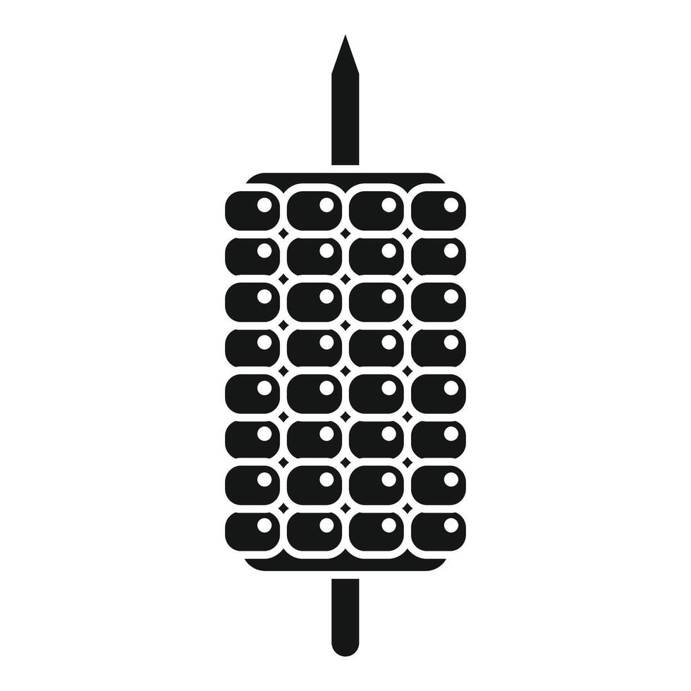 Black and white corn icon illustration vector