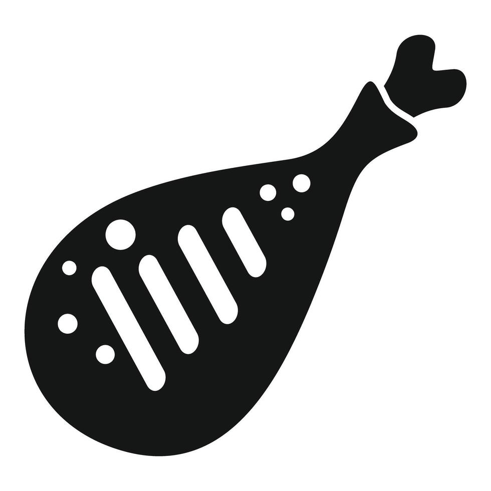 Black and white illustration of meat leg vector