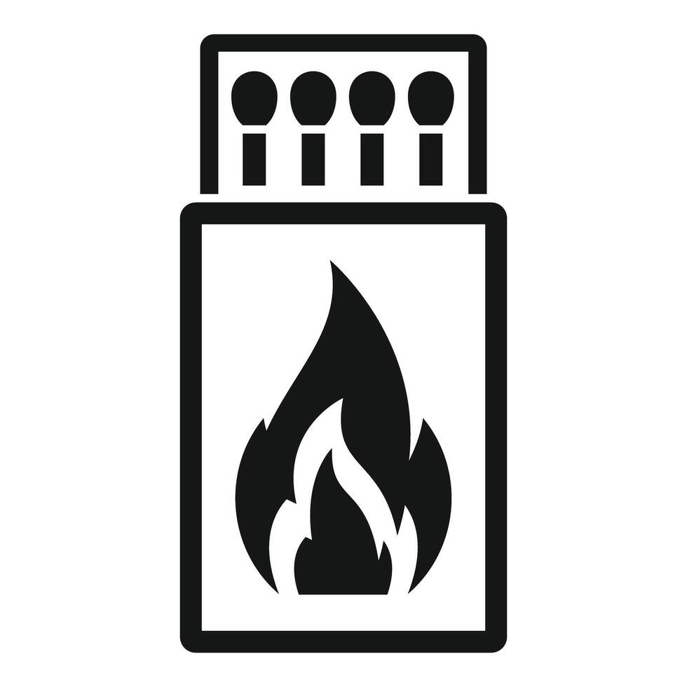 Black and white lighter icon with flame vector