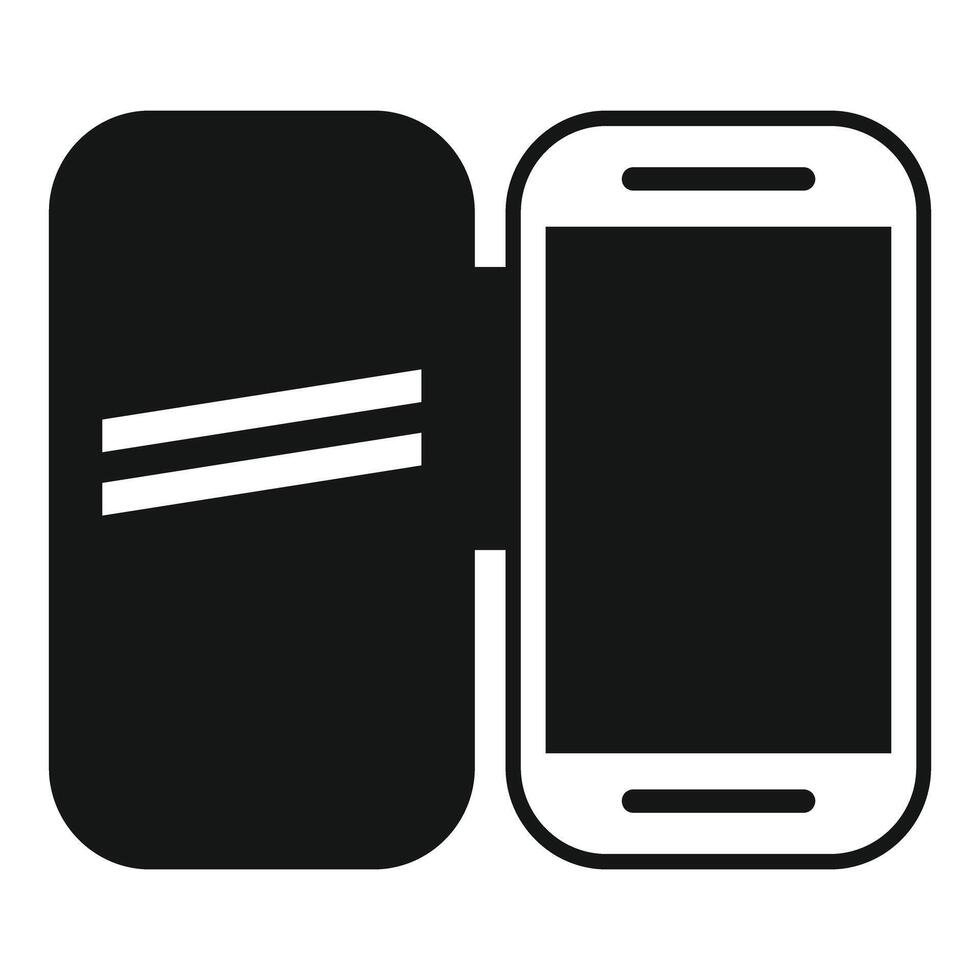 Black and white smartphone and diary icons vector