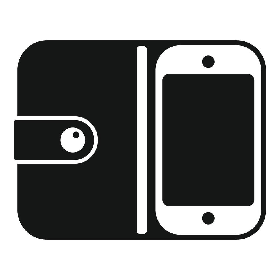 illustration of a stylized wallet with a secure smartphone pocket vector