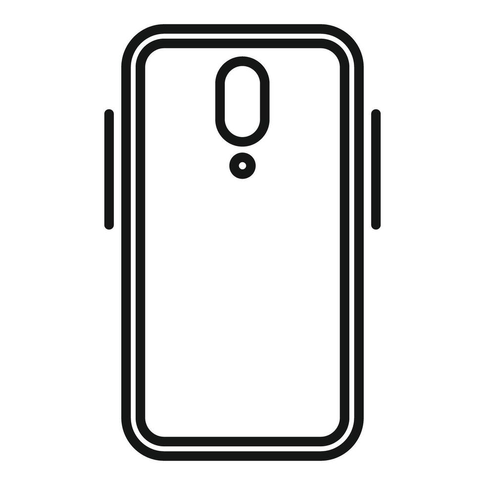 Smartphone outline with camera icon vector