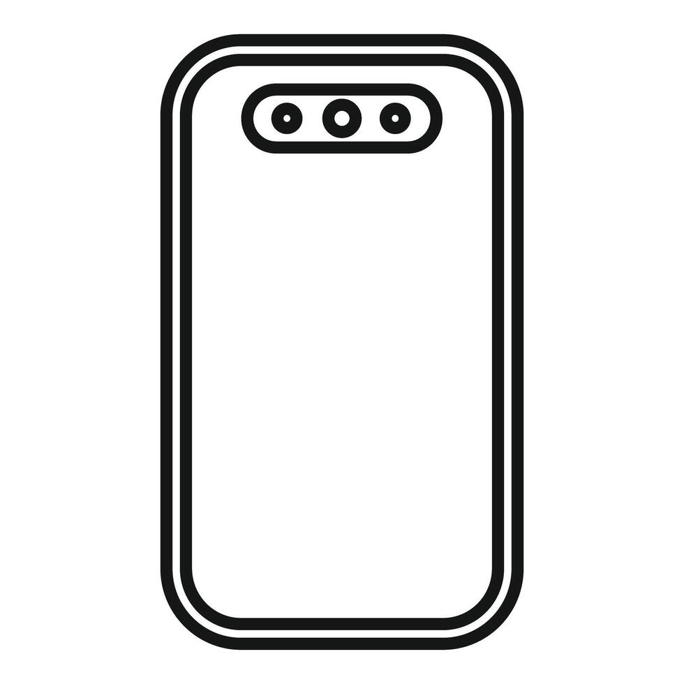 illustration of a simplified smartphone outline with camera notches vector