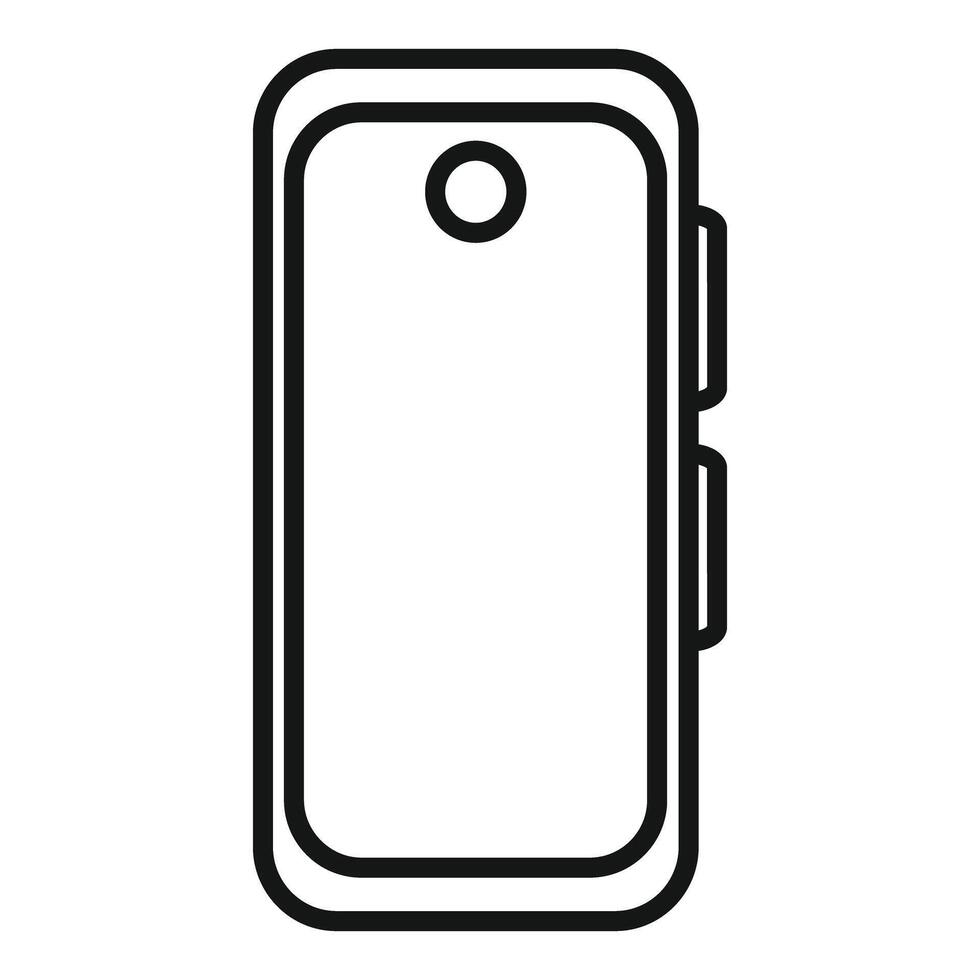 Black and white line art of a modern smartphone design, ideal for icons and logos vector