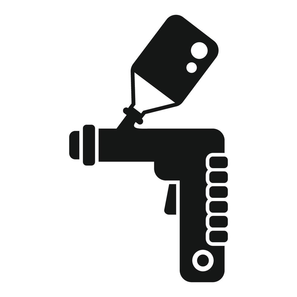 Black silhouette of a paint spray gun icon vector