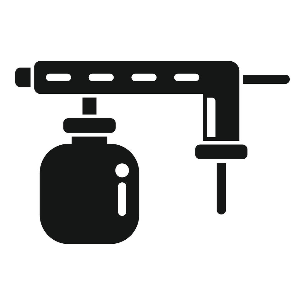 Flat icon of bench drill press machine vector