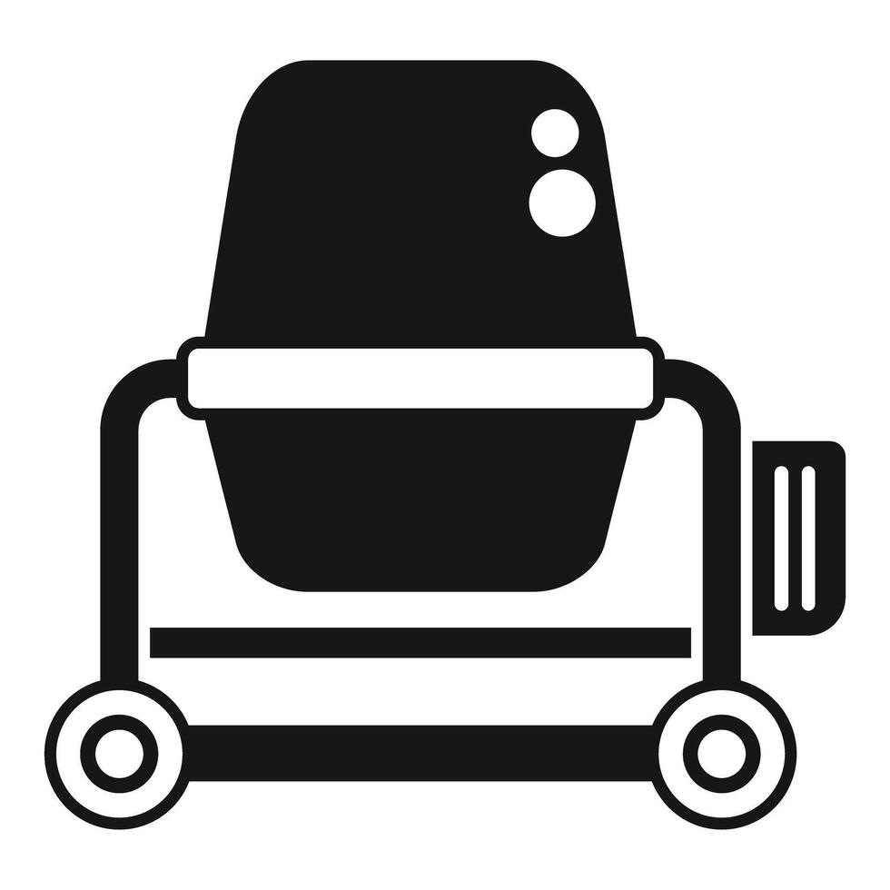 Black and white icon of a cement mixer vector