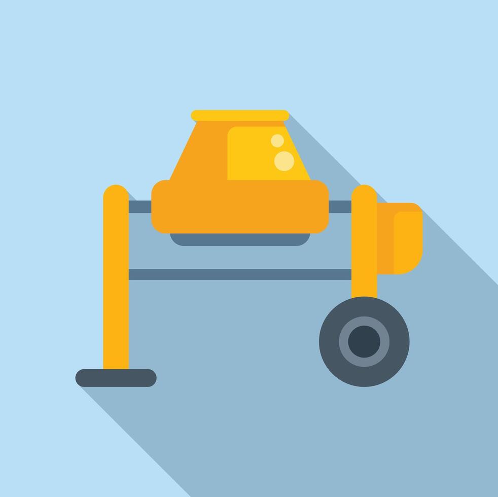 Colorful toy bulldozer icon on blue background vector