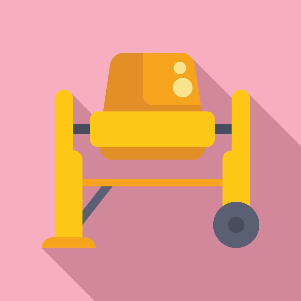 Flat design icon of a yellow wheelbarrow vector
