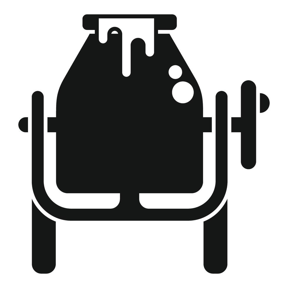 Black silhouette of laboratory flask on stand icon vector