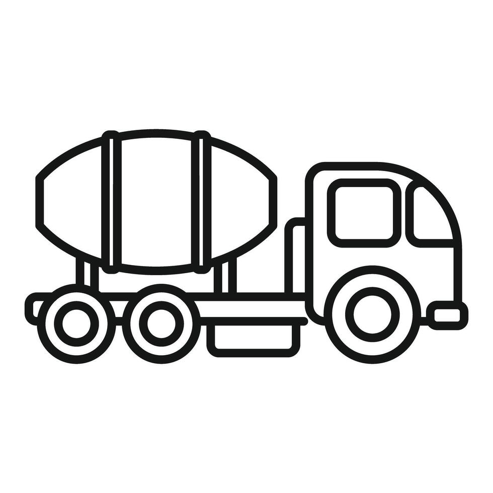 Concrete mixer truck line art vector