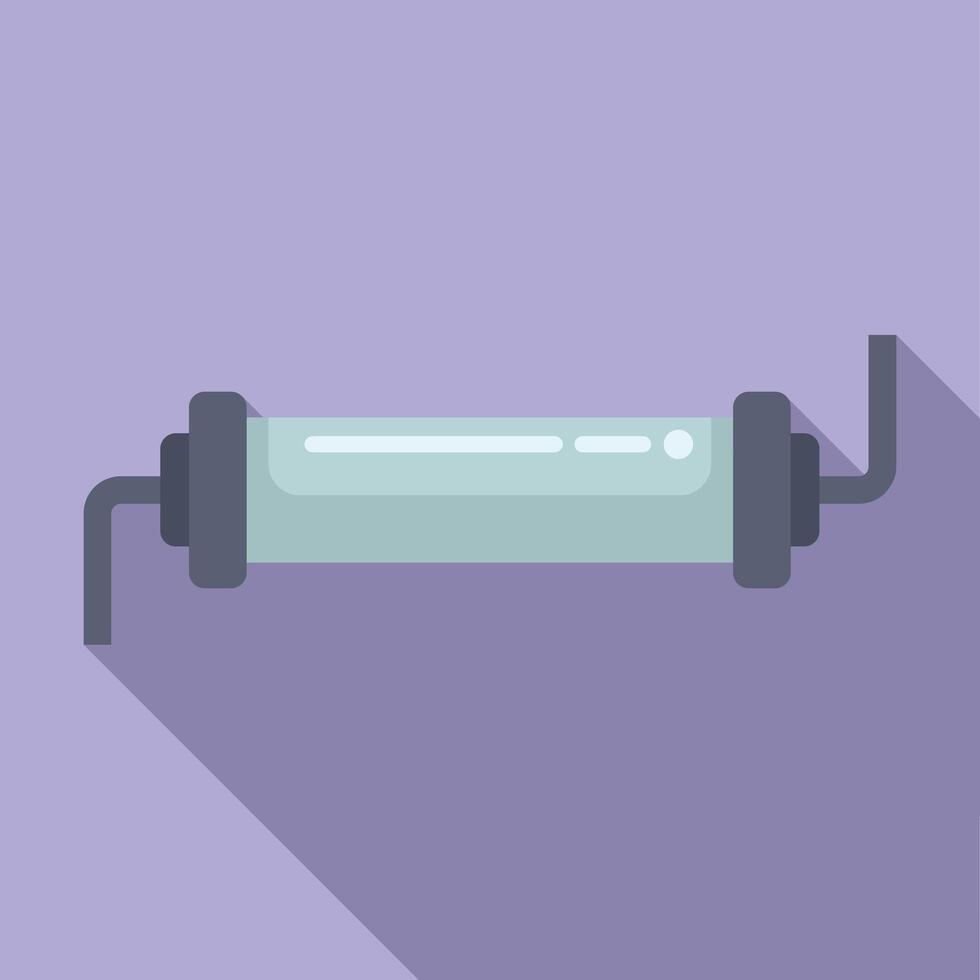Simplistic illustration of a cartoon fluorescent light fixture on a purple background vector