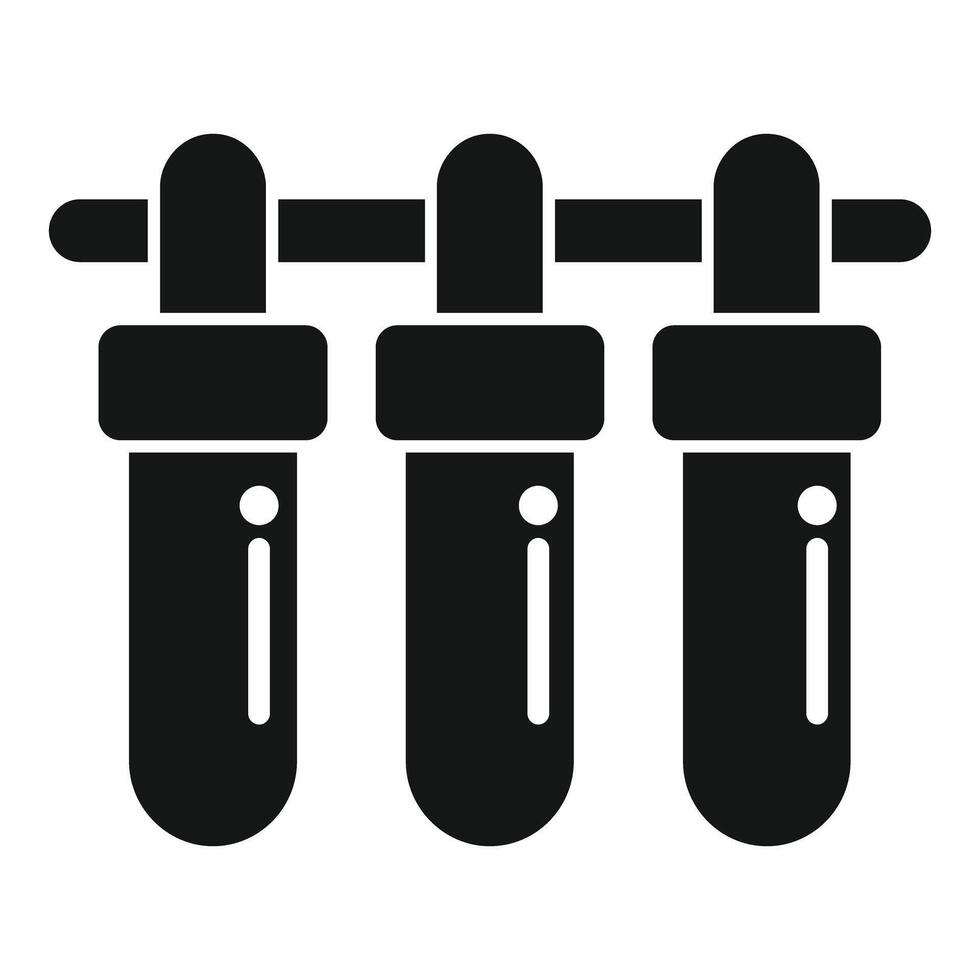 icon of laboratory test tubes on a stand vector