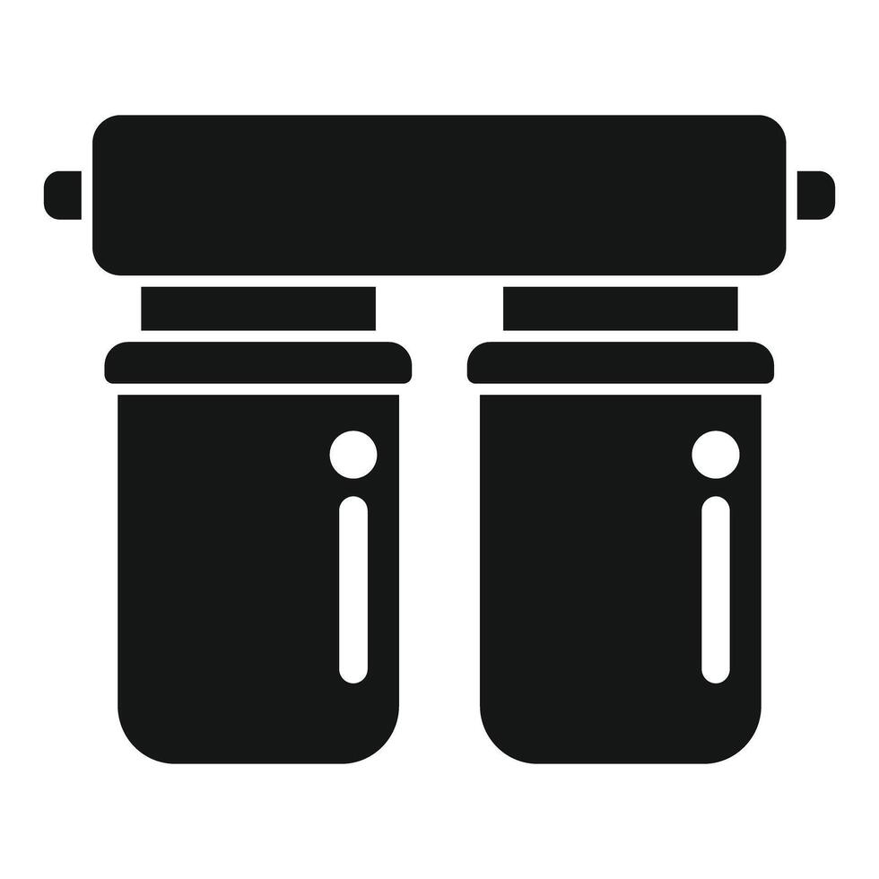 Simple black and white illustration of binoculars, suitable for icons or symbols vector