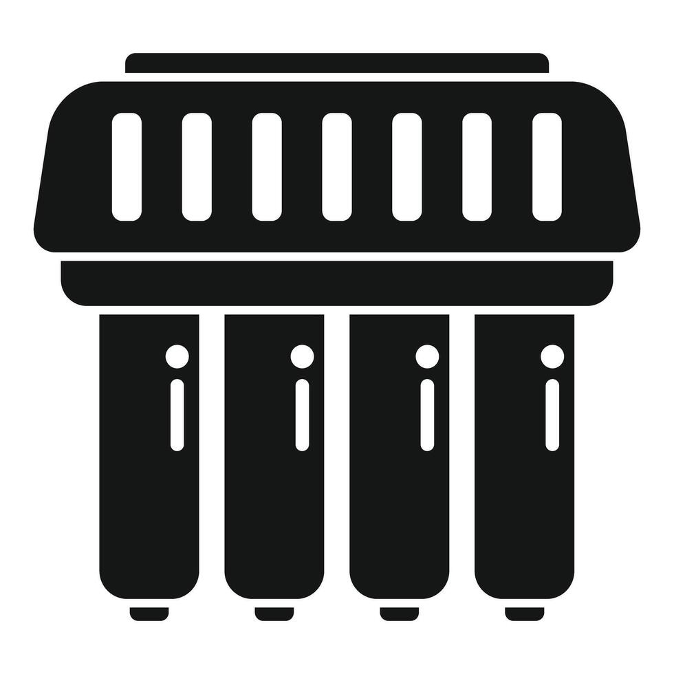 Black icon of a trash bin vector