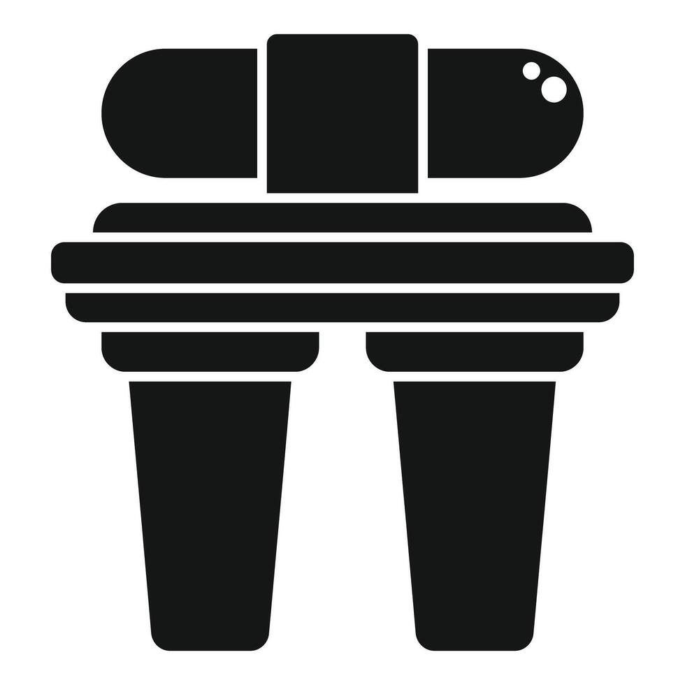 Black and white icon of binoculars vector