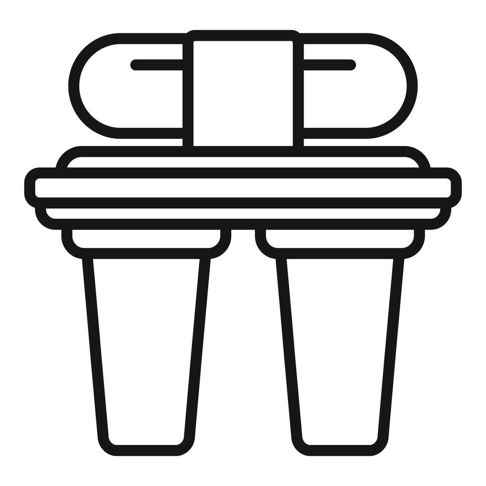 Black and white line art of trash bins vector