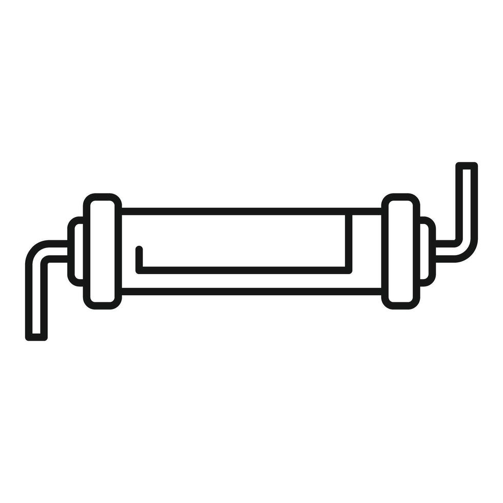 Line art illustration of a pipe with valve vector