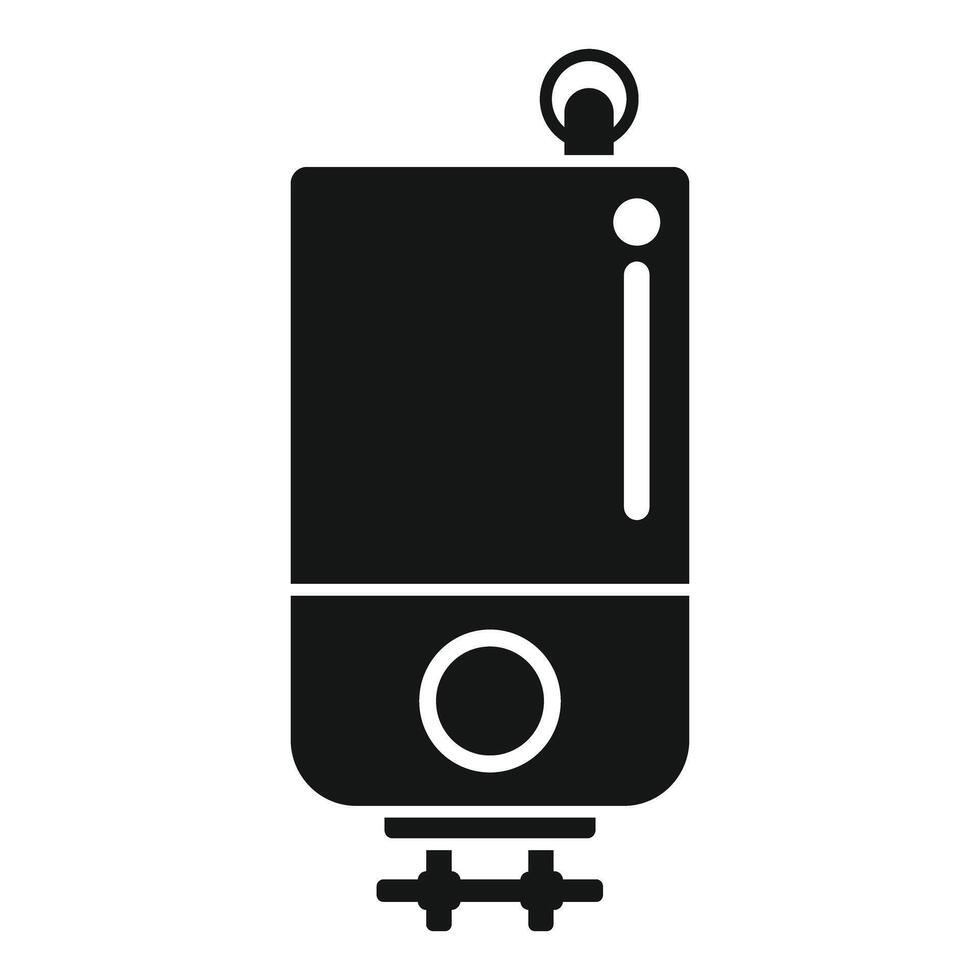 Black silhouette of an instant water heating unit on a white background vector