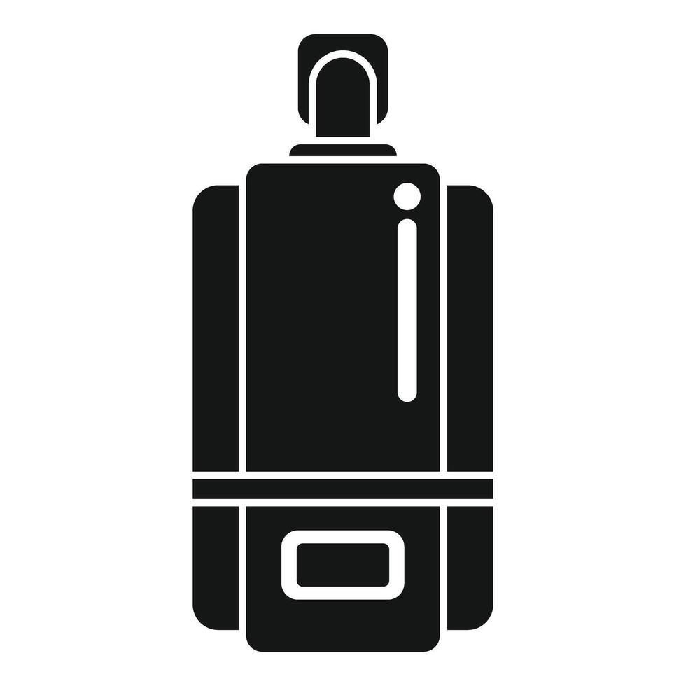 Black icon of a travel backpack vector