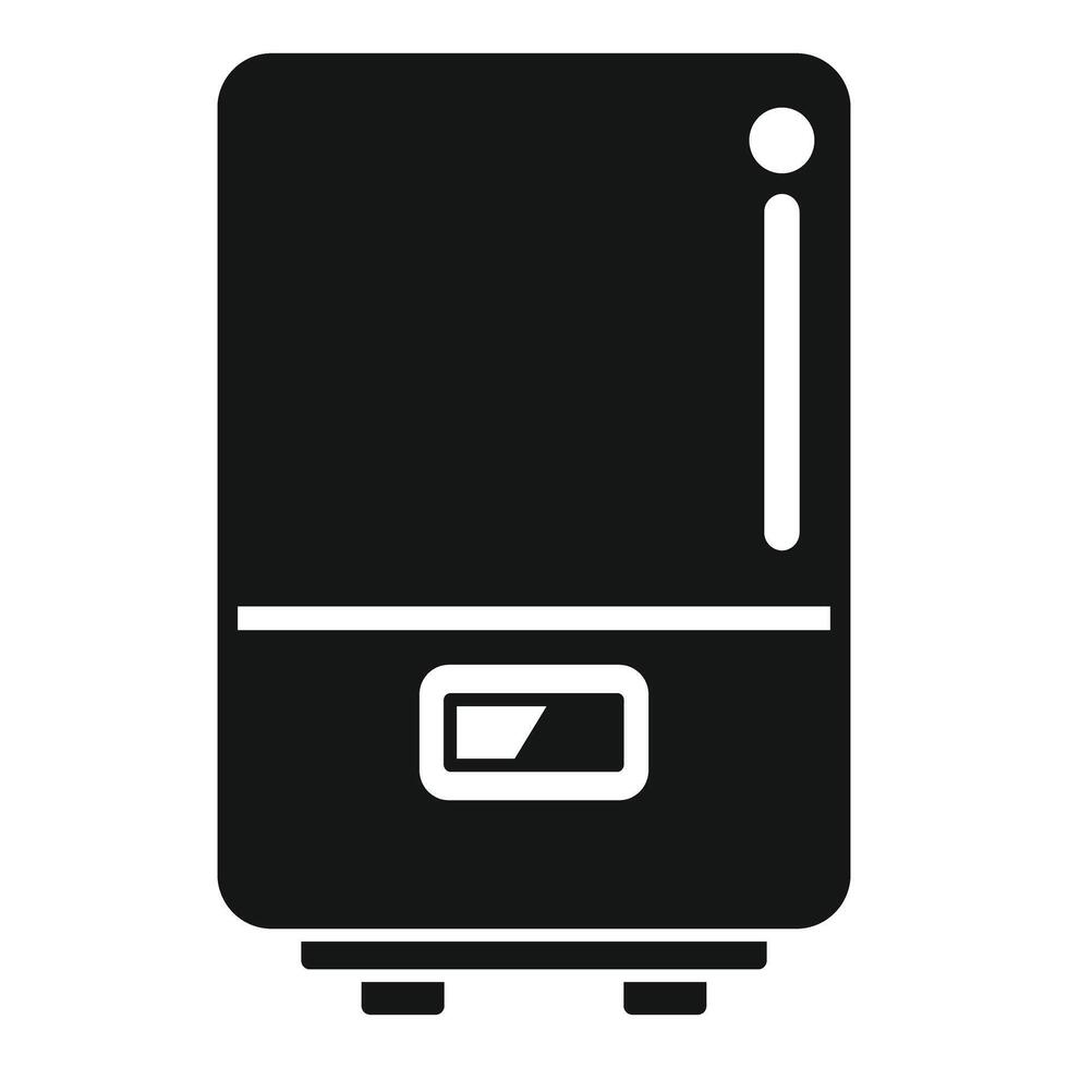 Black and white icon representing a contemporary fridge vector