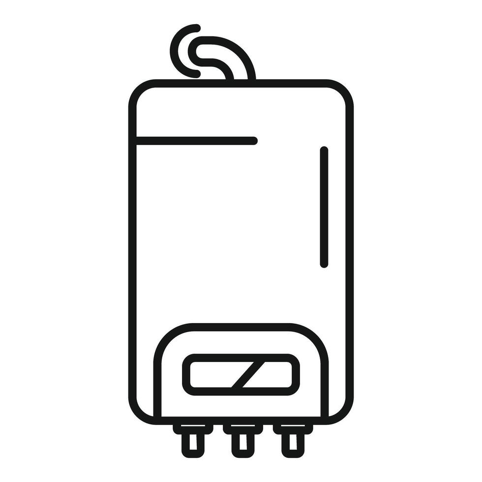 Line art icon of modern water heater vector