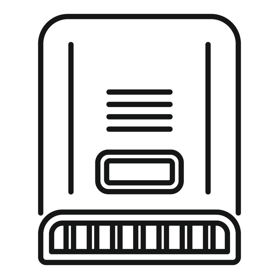 Outline icon of a retro floppy disk vector