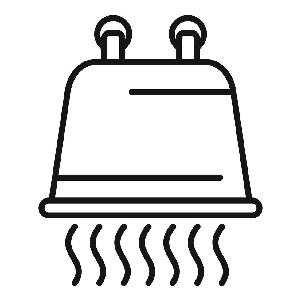 Line art drawing of a simplified bell notification icon vector