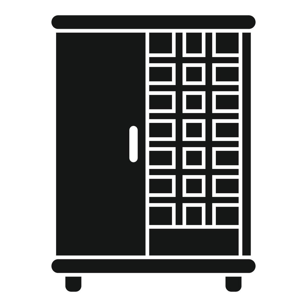 illustration of a sleek black wardrobe icon, perfect for interior design themes vector