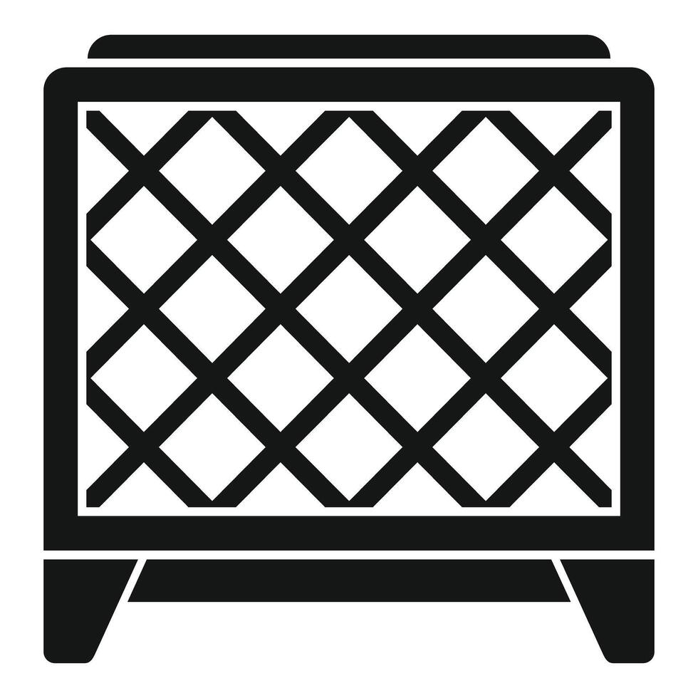 Black and white icon of a portable heater vector