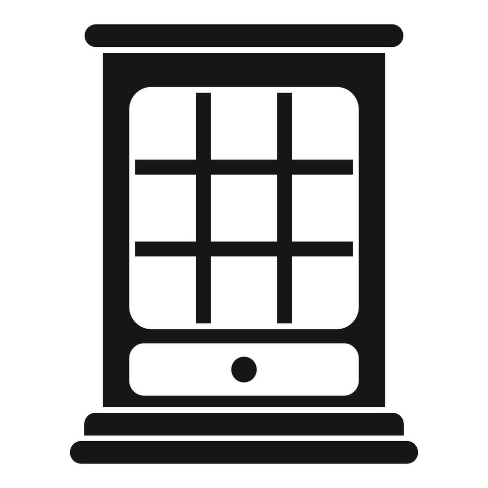 Simple black and white icon of a traditional window with panes vector