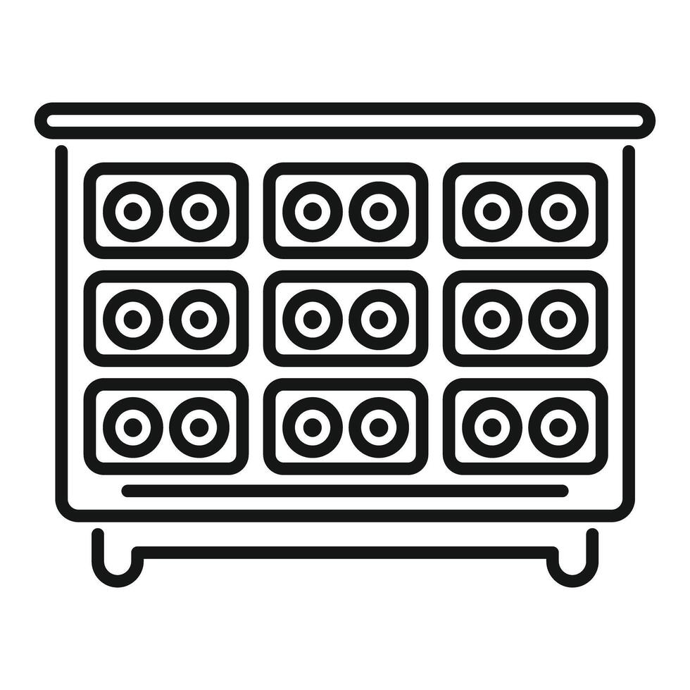 Icon of a beehive style drawer cabinet vector