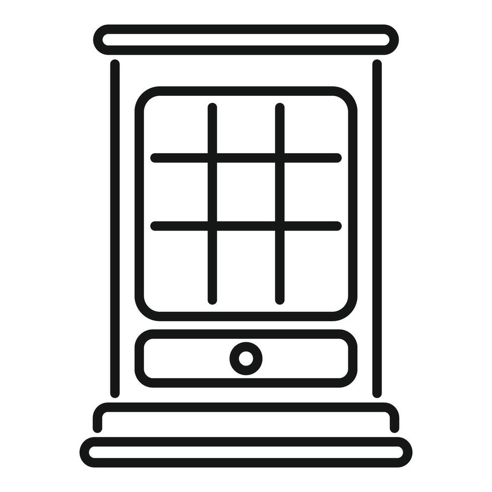 Line icon of traditional window with shutters vector