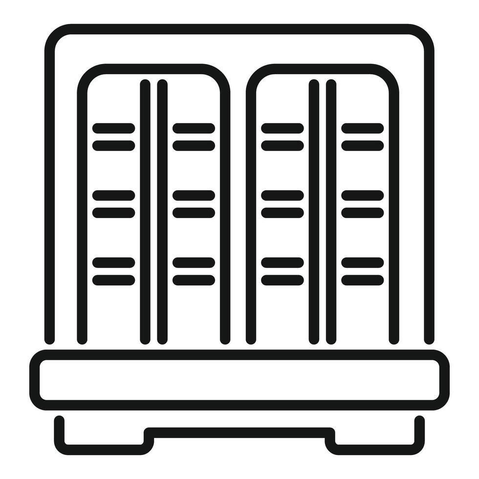 A sleek, icon of a bookshelf, perfect for various modern design needs vector