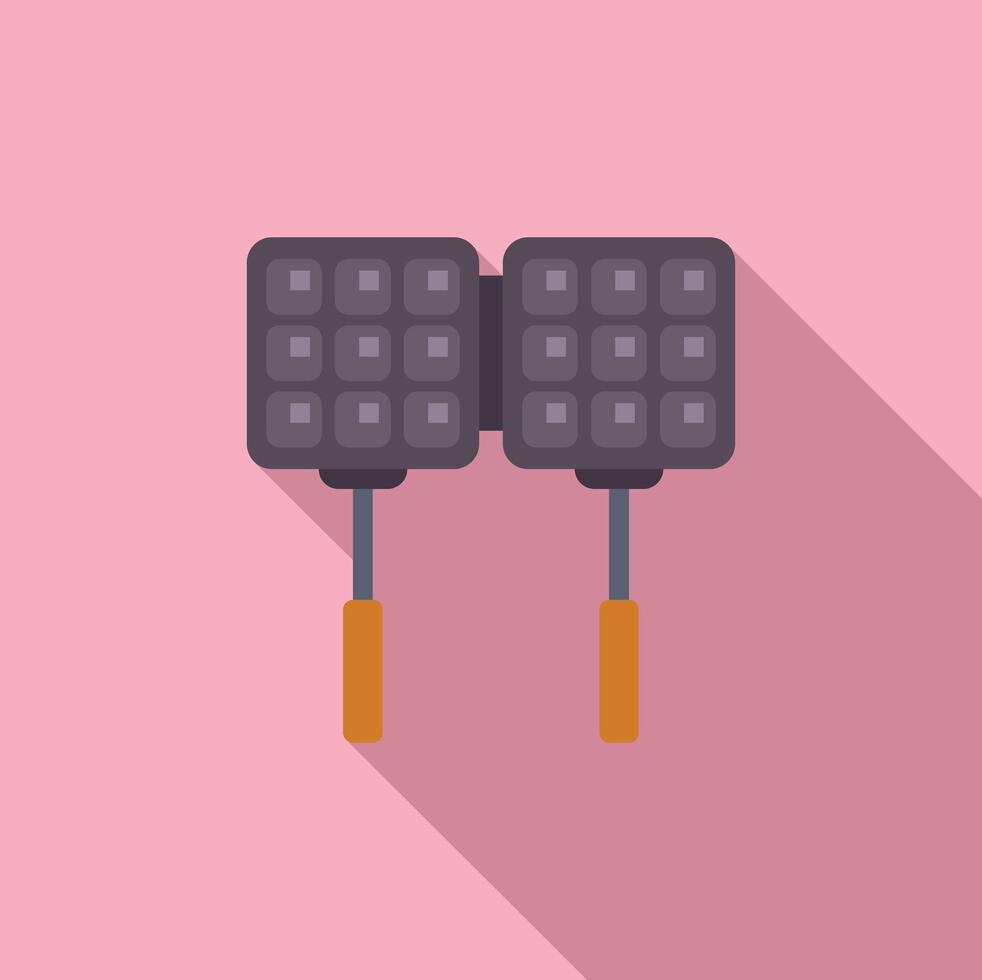illustration of two waffle irons on pink background vector