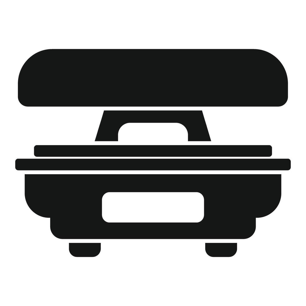 Simple black silhouette of a portable grill vector