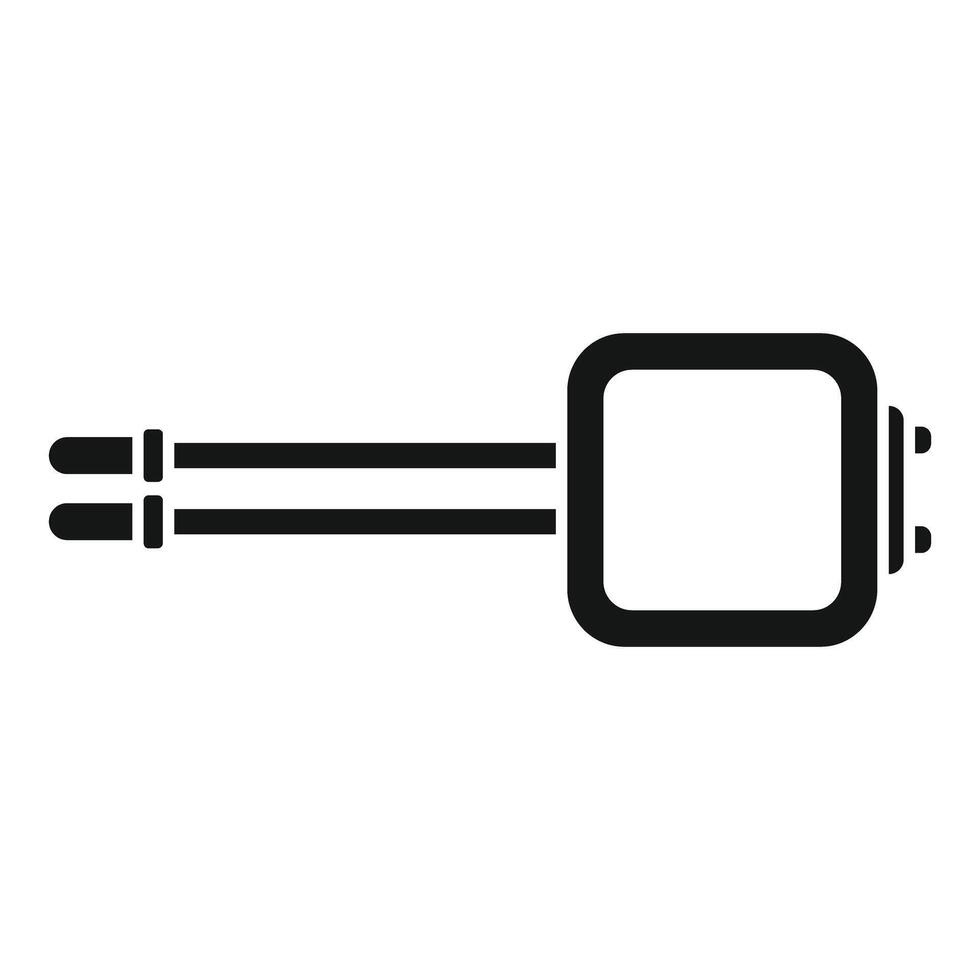 Simple icon depicting a 14 inch audio cable plug, isolated on white background vector