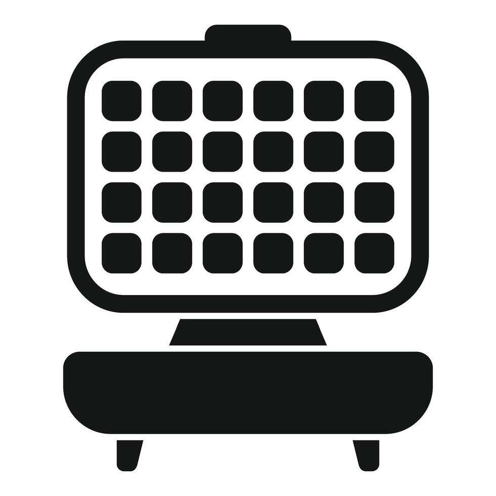 Black and white icon of a retro waffle maker vector