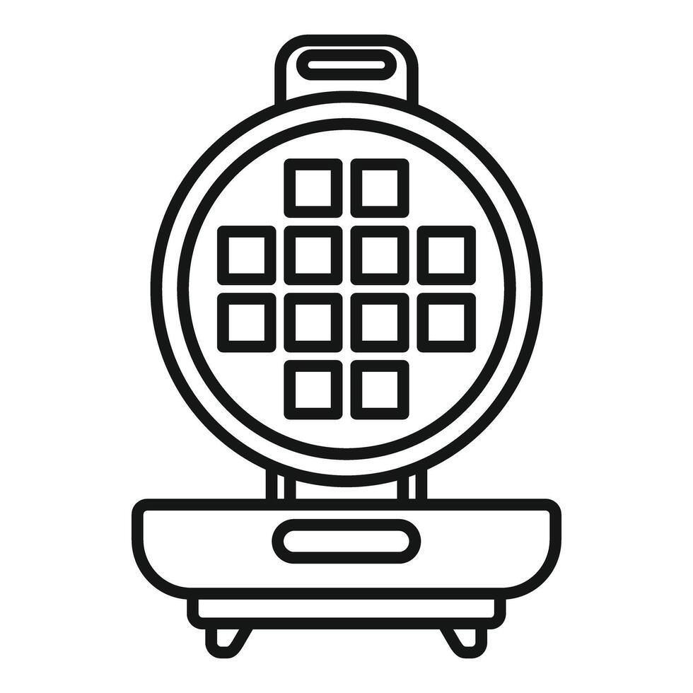 Line art illustration of waffle iron vector