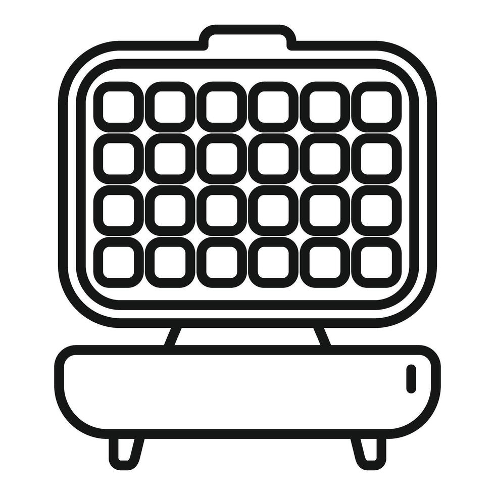 Black and white line art of a waffle iron vector