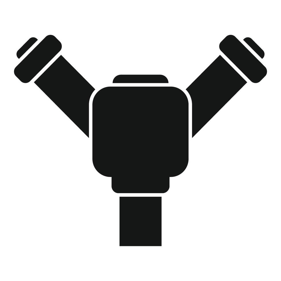 Black silhouette of bicycle handlebars on white background vector