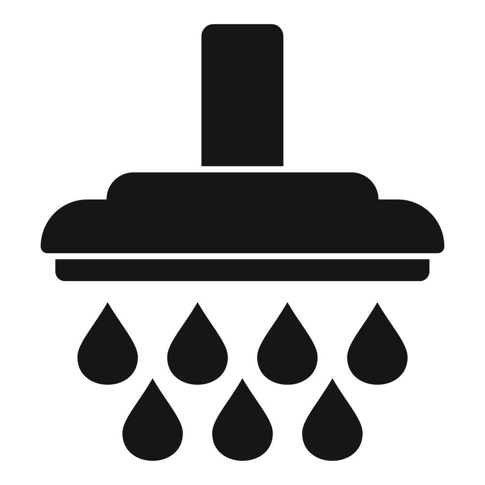 Showerhead icon with water drops vector