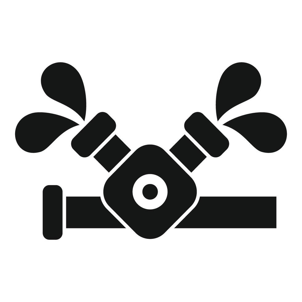 Black and white plumbing icon with wrenches vector