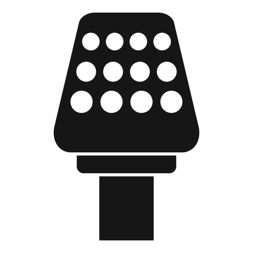 Simple black and white illustration of a microphone icon, isolated on a white background vector