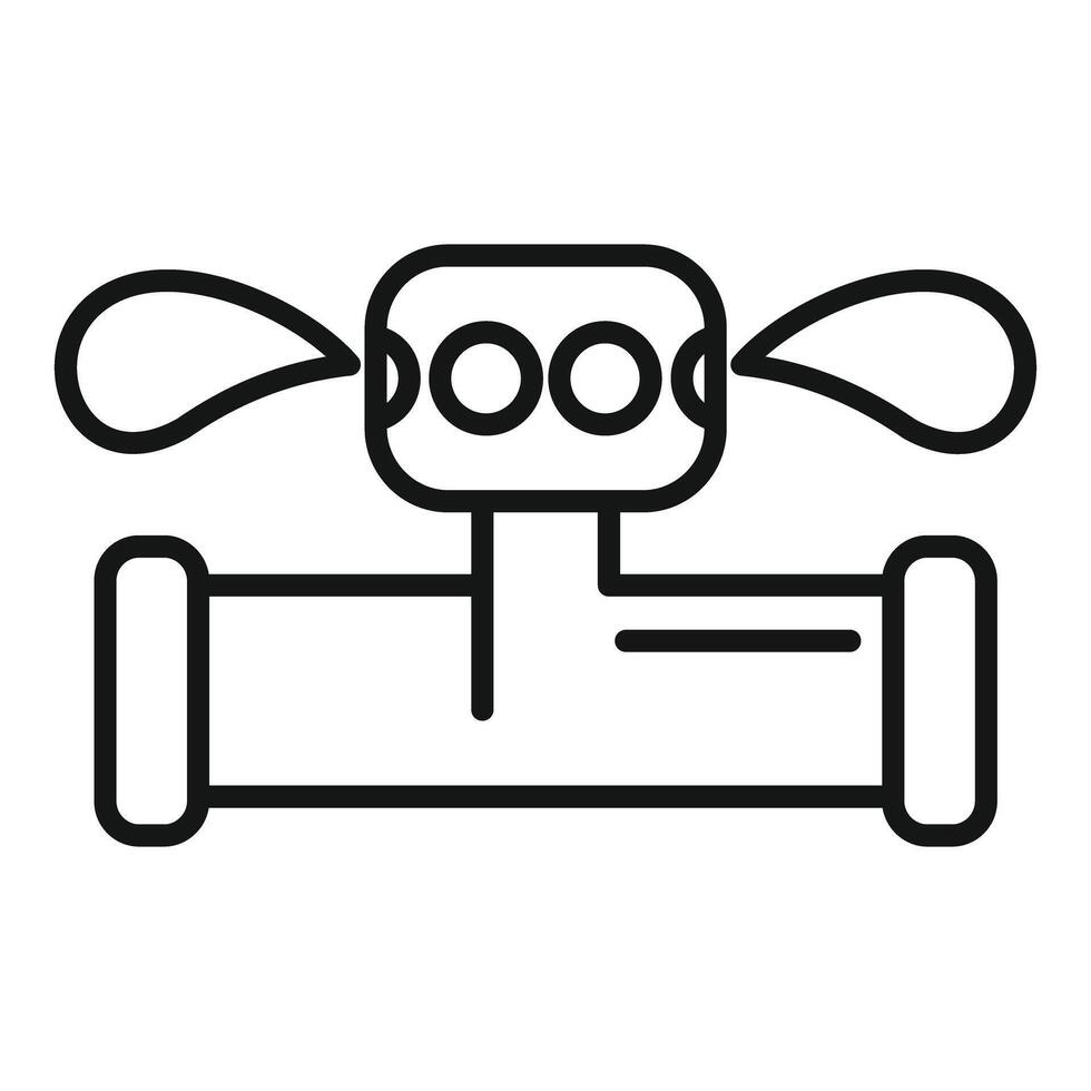 Black and white line art of a drone vector