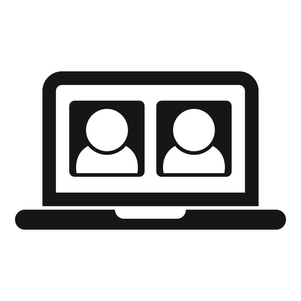 conference icon on laptop screen vector
