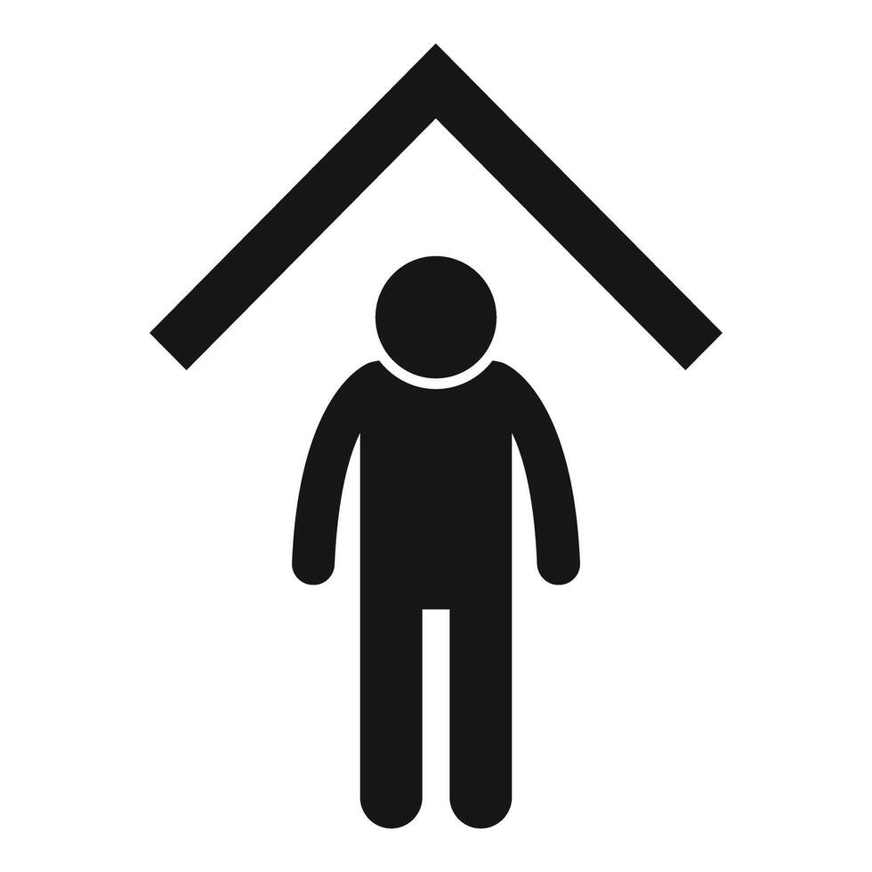 Home icon with person silhouette vector
