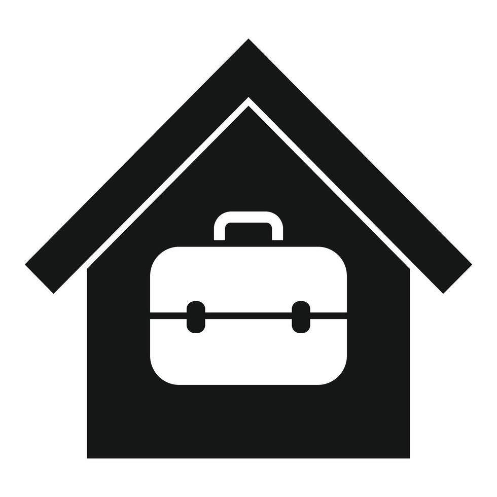 Simple black and white icon symbolizing remote work or home office concept vector