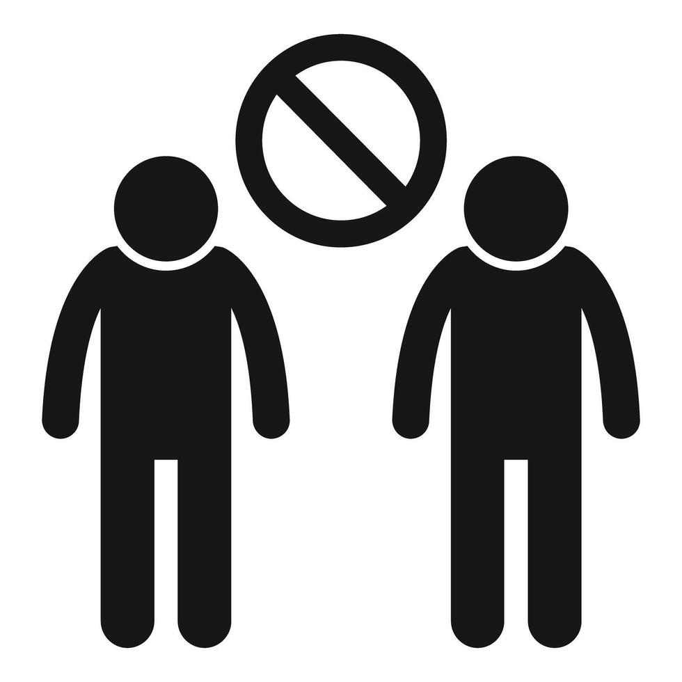 No gathering icon social distancing sign vector